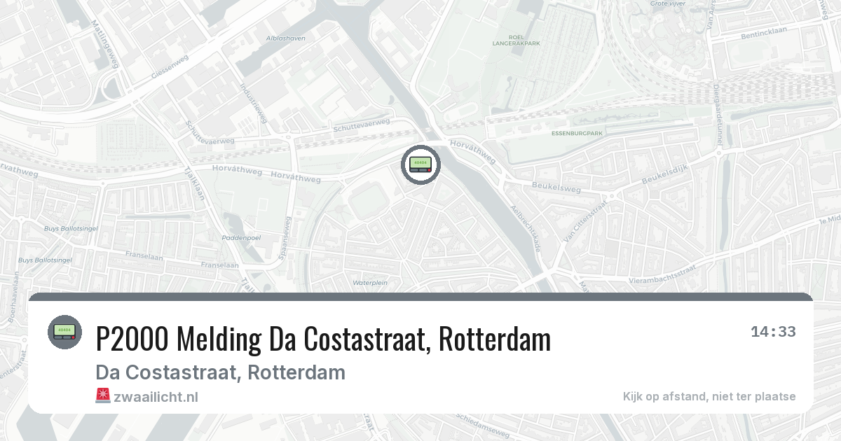 P2000 Melding Da Costastraat, Rotterdam — 24 feb 2026