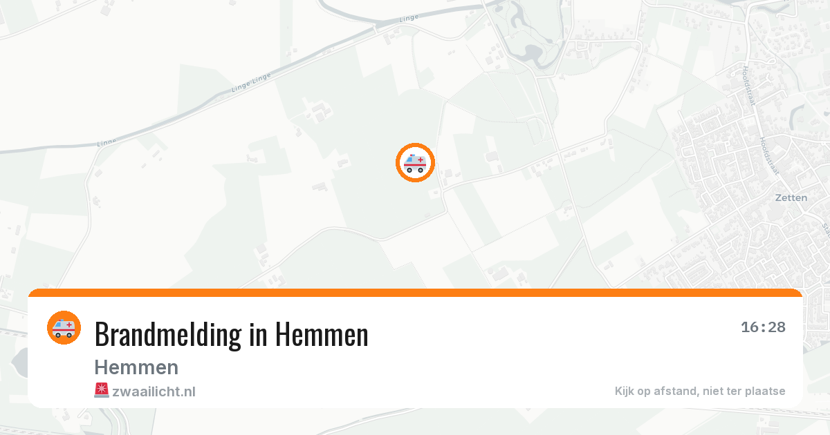 Brandmelding in Hemmen — 3 aug 2026