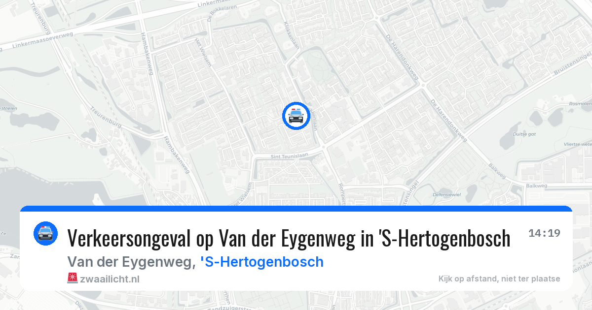 Verkeersongeval op Van der Eygenweg in 'S-Hertogenbosch — 11 jul 2026