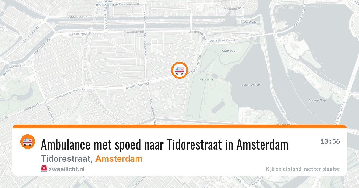 Ambulance met spoed naar Tidorestraat in Amsterdam — 9 mei 2026