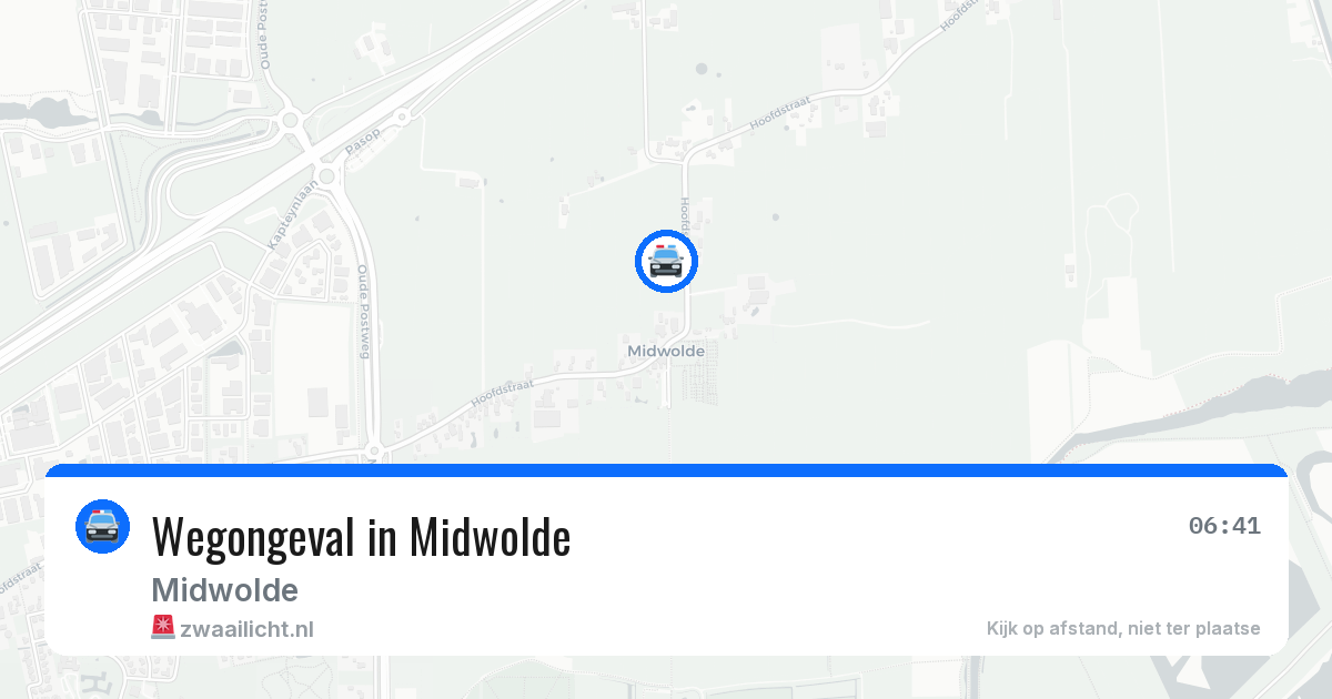 Wegongeval in Midwolde — 16 jun 2026