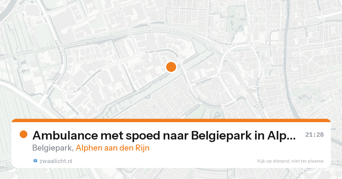 Ambulance met spoed naar Belgiepark in Alphen aan den Rijn — 23 aug 2026