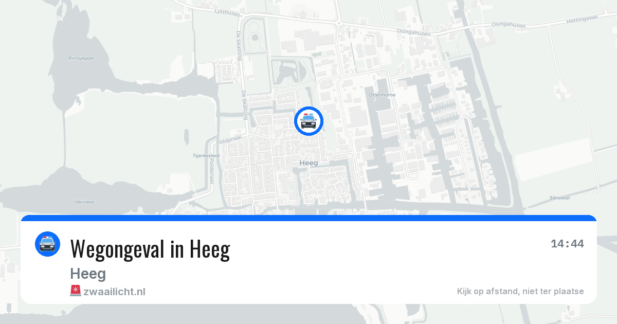 Wegongeval in Heeg — 13 jun 2026