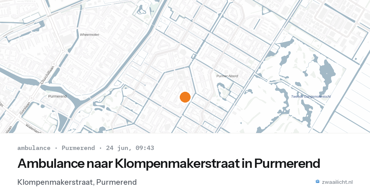Ambulance naar Klompenmakerstraat in Purmerend — 24 jun 2026