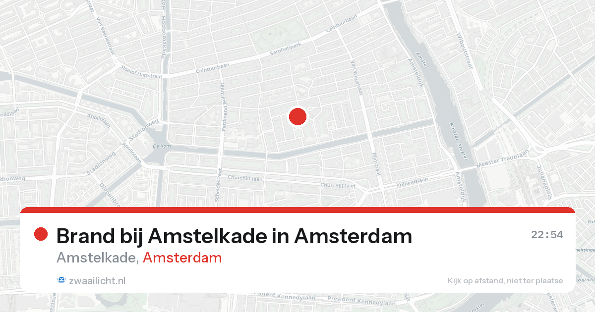 Brand bij Amstelkade in Amsterdam — 16 aug 2026