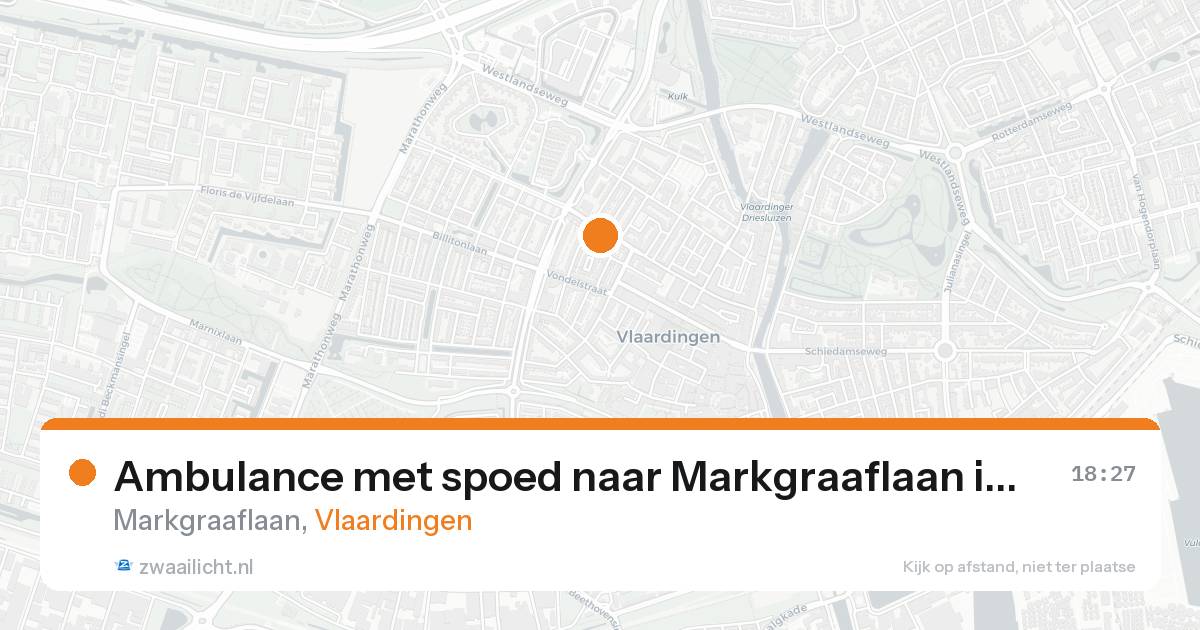Ambulance met spoed naar Markgraaflaan in Vlaardingen — 20 aug 2026