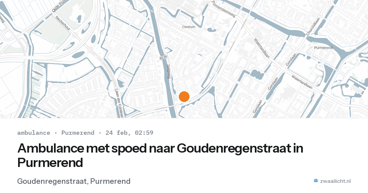 Ambulance met spoed naar Goudenregenstraat in Purmerend — 24 feb 2026