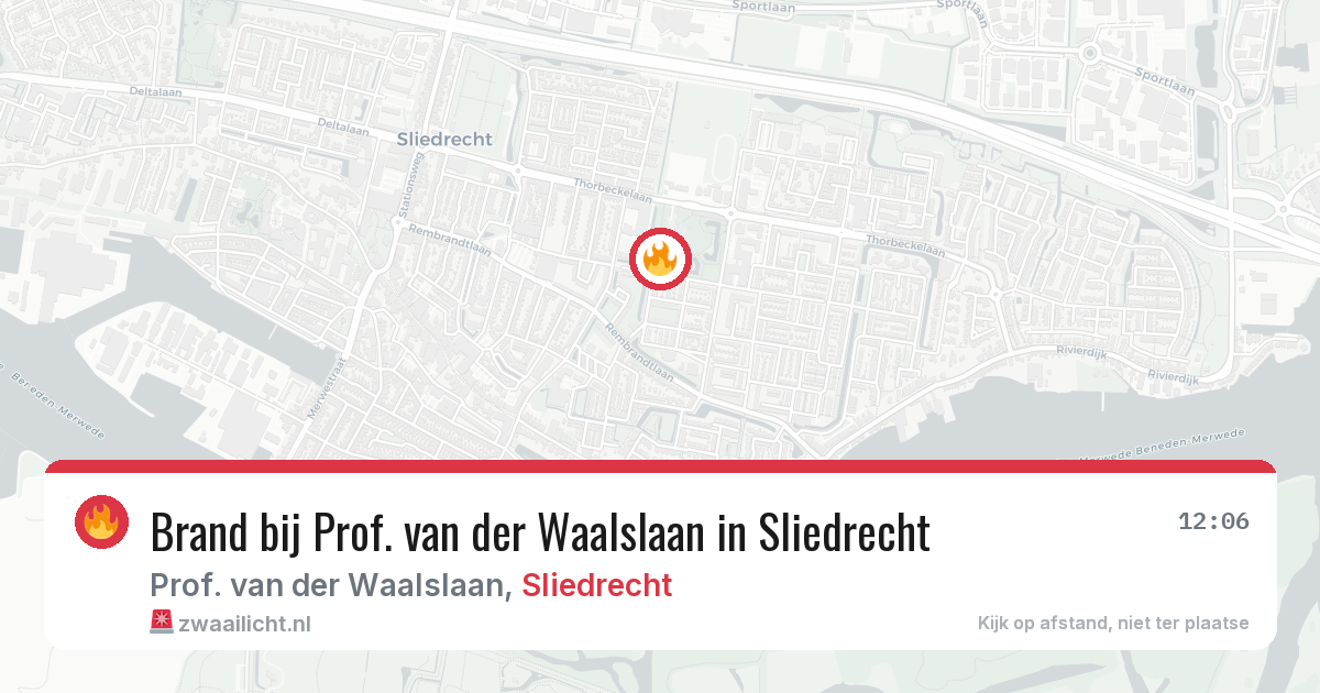Brand bij Prof. van der Waalslaan in Sliedrecht — 21 mei 2026