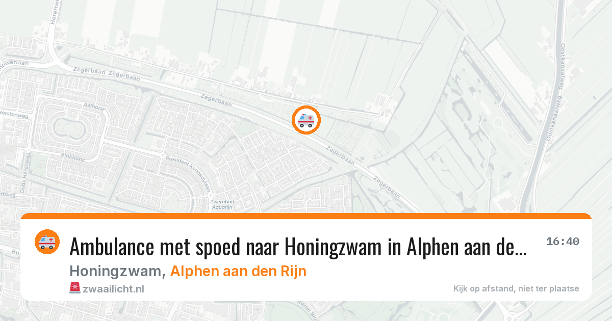 Ambulance met spoed naar Honingzwam in Alphen aan den Rijn — 27 jul 2026