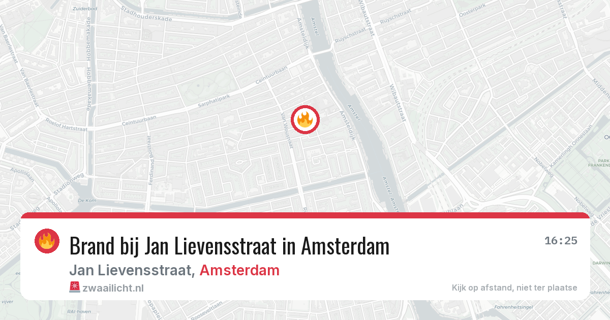 Brand bij Jan Lievensstraat in Amsterdam — 22 mrt 2026