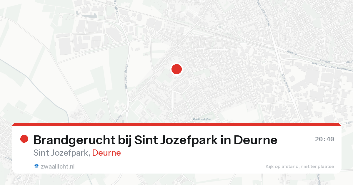 Brandgerucht bij Sint Jozefpark in Deurne — 20 aug 2026