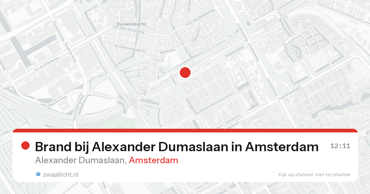 Brand bij Alexander Dumaslaan in Amsterdam — 4 jun 2026