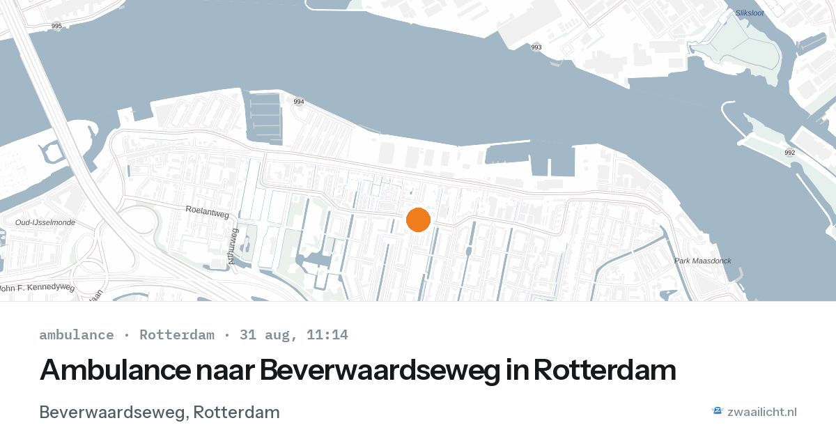 Ambulance naar Beverwaardseweg in Rotterdam — 31 aug 2026