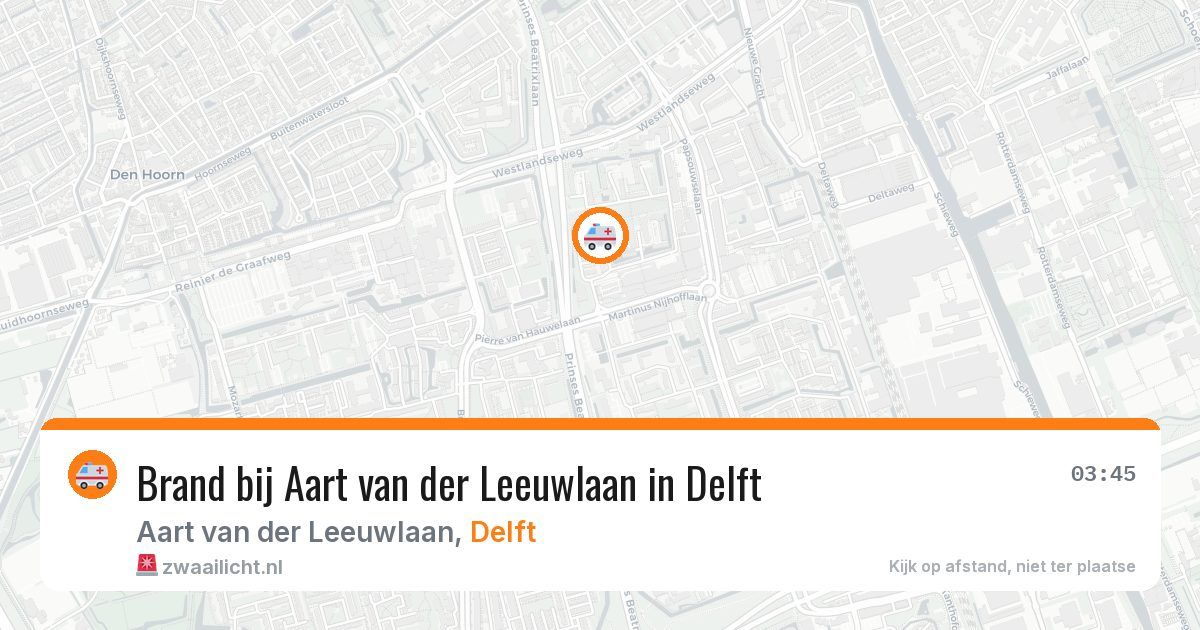 Brand bij Aart van der Leeuwlaan in Delft — 7 mrt 2026
