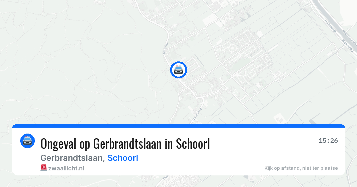 Ongeval op Gerbrandtslaan in Schoorl — 15 jul 2026
