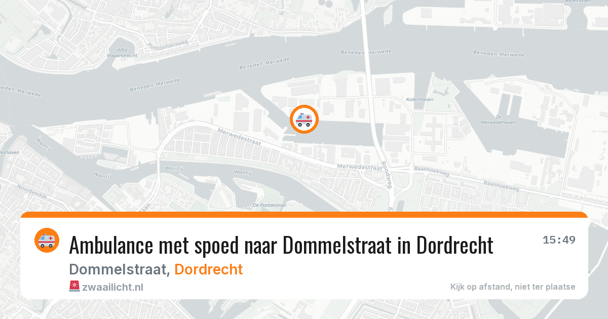 Ambulance met spoed naar Dommelstraat in Dordrecht — 10 mei 2026
