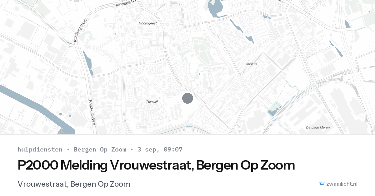P2000 Melding Vrouwestraat, Bergen Op Zoom — 3 sep 2026