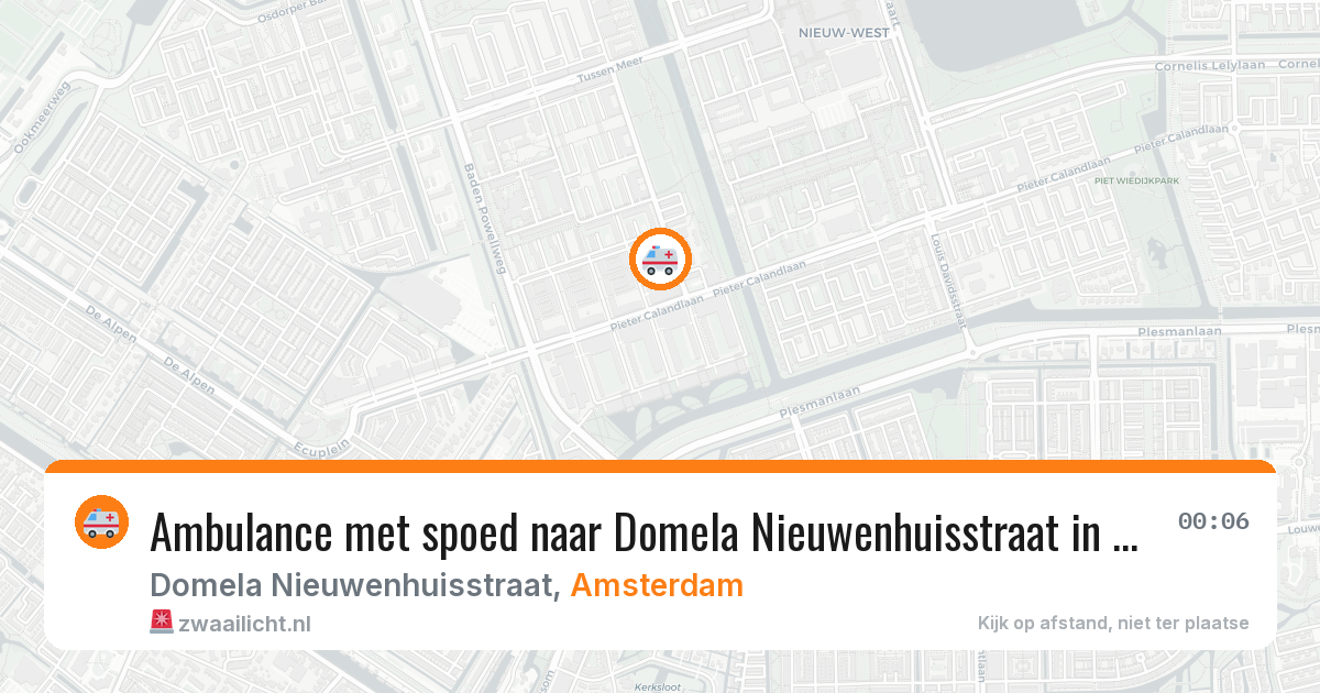 Ambulance met spoed naar Domela Nieuwenhuisstraat in Amsterdam — 13 apr 2026