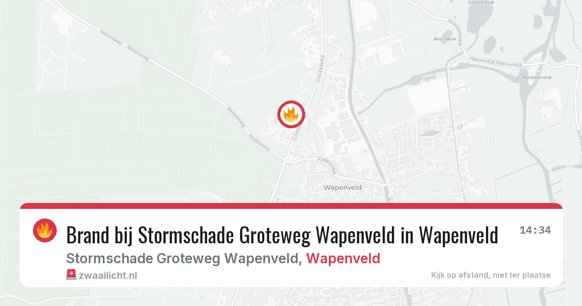 Brand bij Stormschade Groteweg Wapenveld in Wapenveld — 7 aug 2026