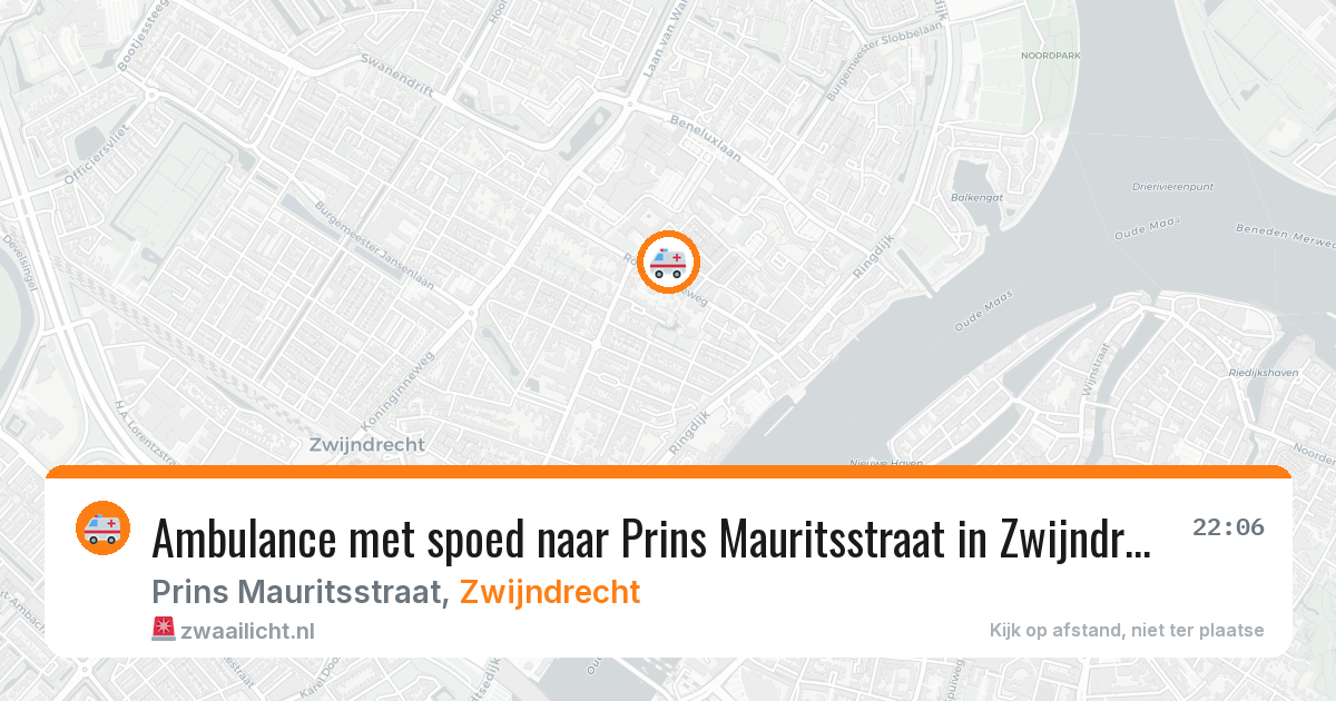 Ambulance met spoed naar Prins Mauritsstraat in Zwijndrecht — 24 mei 2026