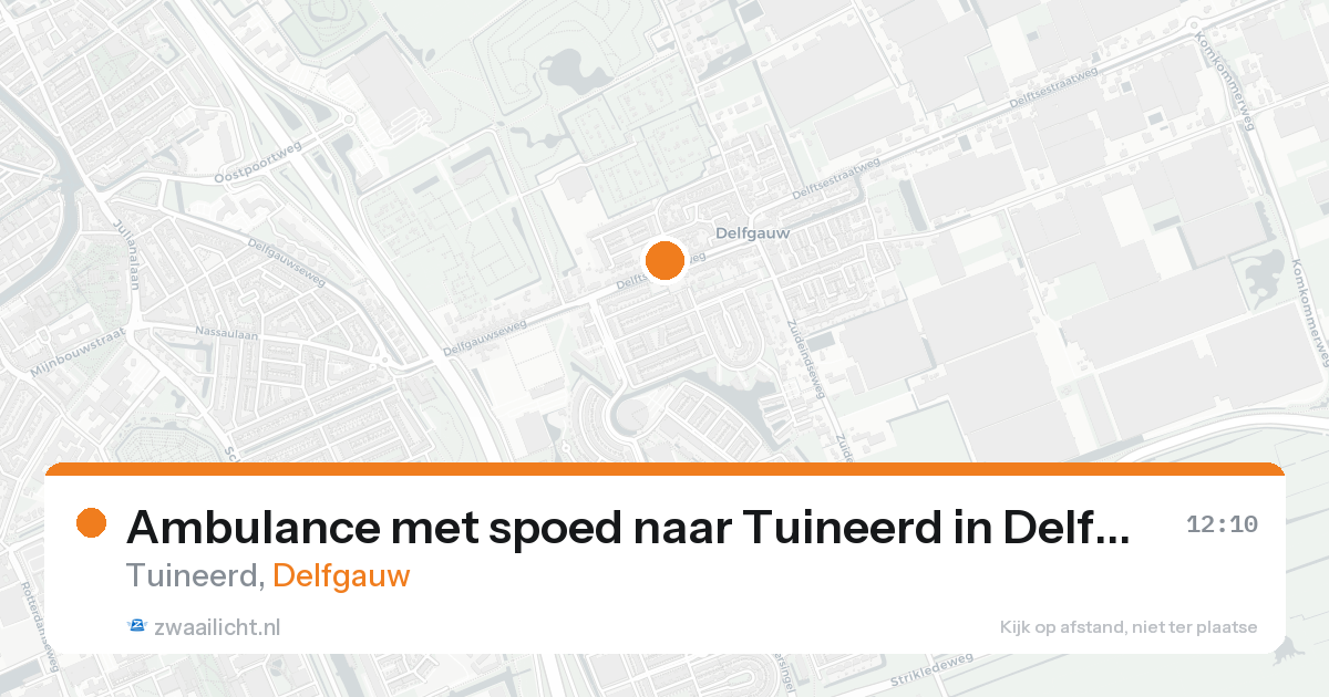 Ambulance met spoed naar Tuineerd in Delfgauw — 15 aug 2026