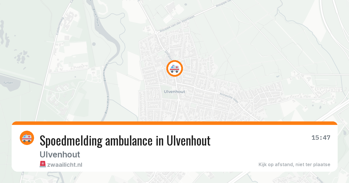 Spoedmelding ambulance in Ulvenhout — 16 mei 2026
