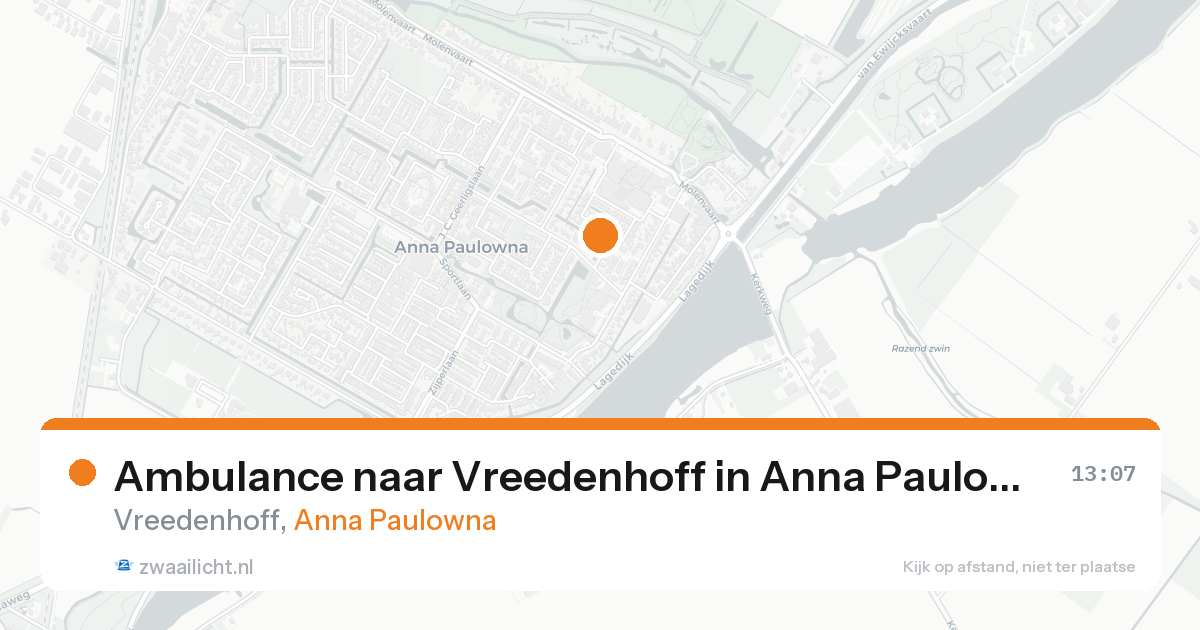 Ambulance naar Vreedenhoff in Anna Paulowna — 17 aug 2026