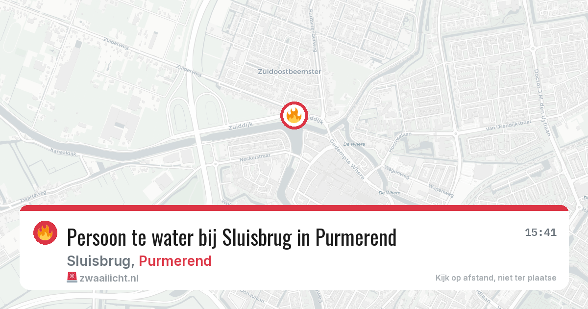 Persoon te water bij Sluisbrug in Purmerend — 2 jul 2026