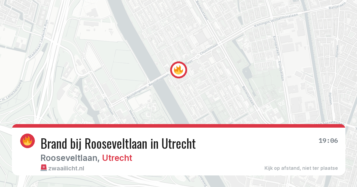 Brand bij Rooseveltlaan in Utrecht — 13 aug 2026