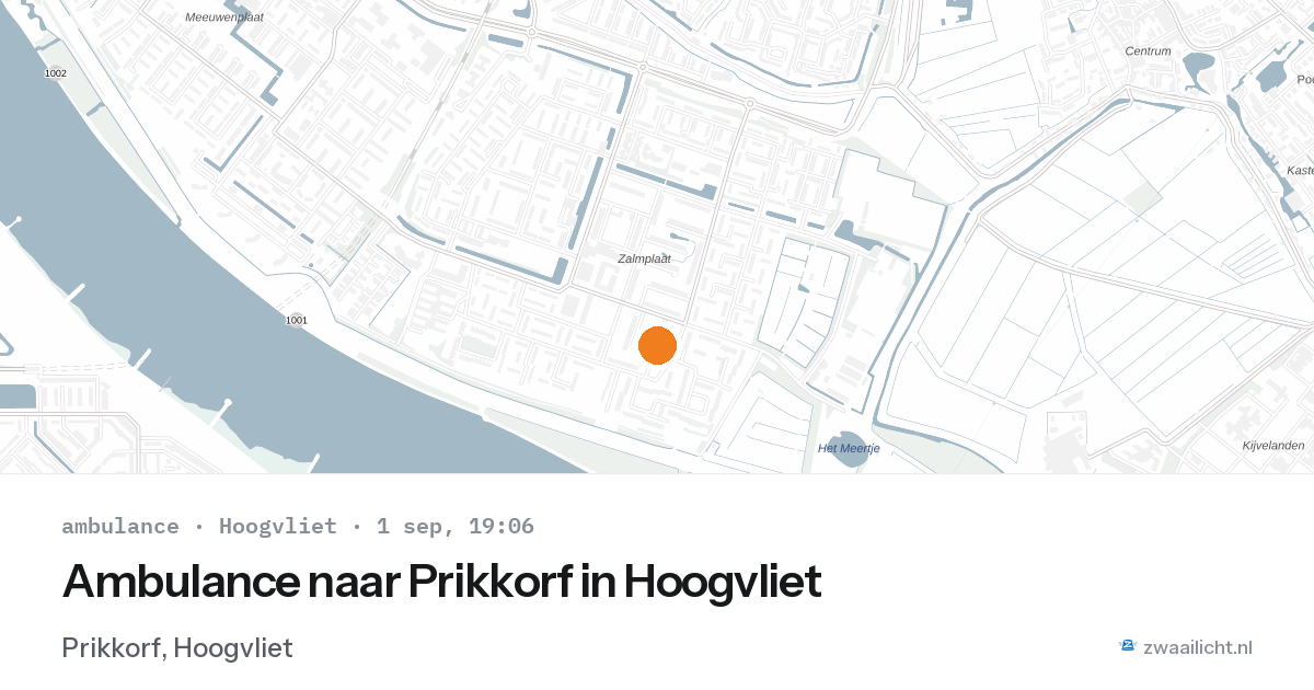 Ambulance naar Prikkorf in Hoogvliet — 1 sep 2026
