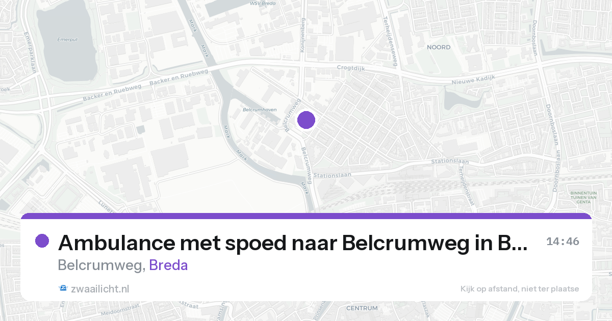 Ambulance met spoed naar Belcrumweg in Breda — 17 aug 2026