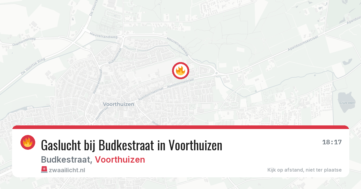 Gaslucht bij Budkestraat in Voorthuizen — 8 jul 2026