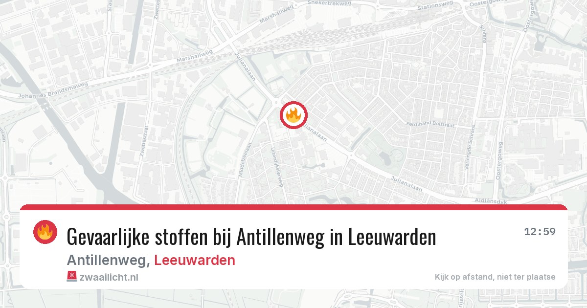 Gevaarlijke stoffen bij Antillenweg in Leeuwarden — 2 aug 2026