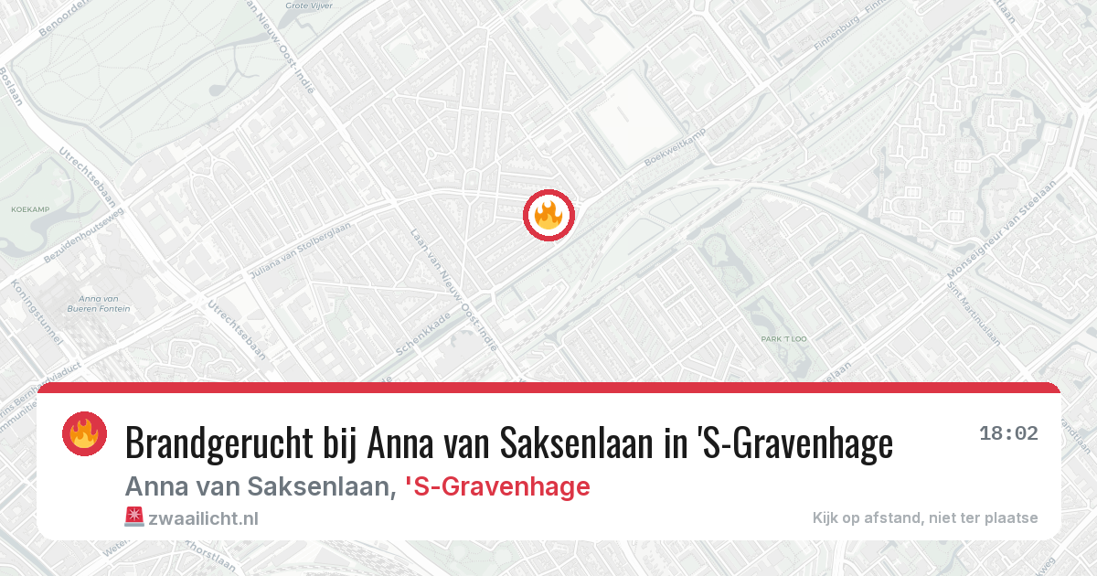 Brandgerucht bij Anna van Saksenlaan in 'S-Gravenhage — 4 jun 2026
