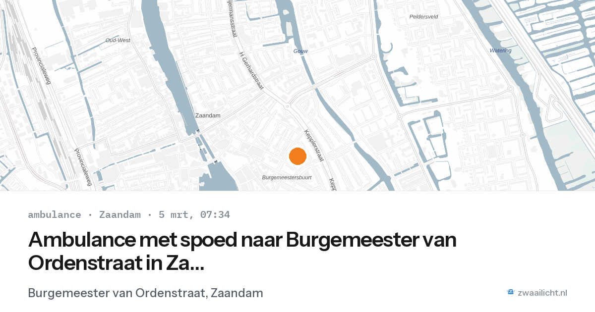 Ambulance met spoed naar Burgemeester van Ordenstraat in Zaandam — 5 mrt 2026