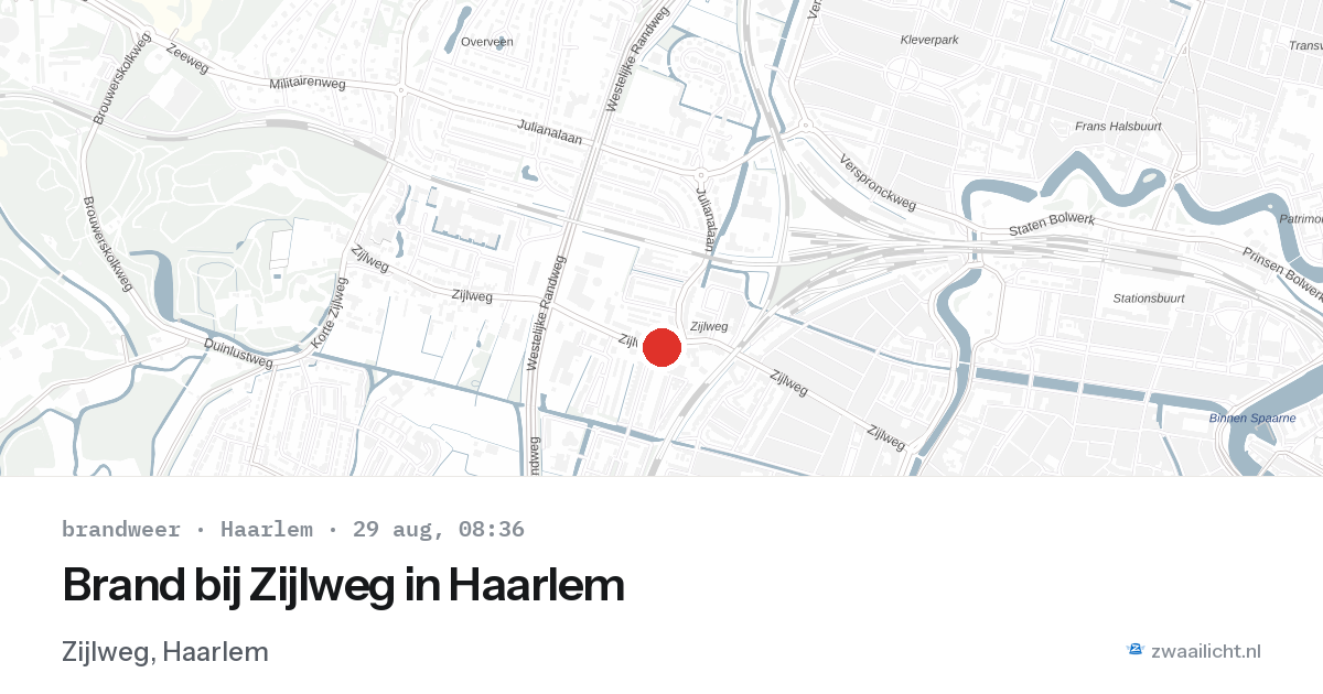Brand bij Zijlweg in Haarlem — 29 aug 2026