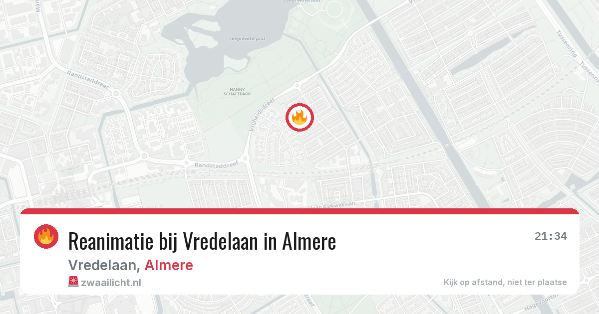 Reanimatie bij Vredelaan in Almere — 22 apr 2026