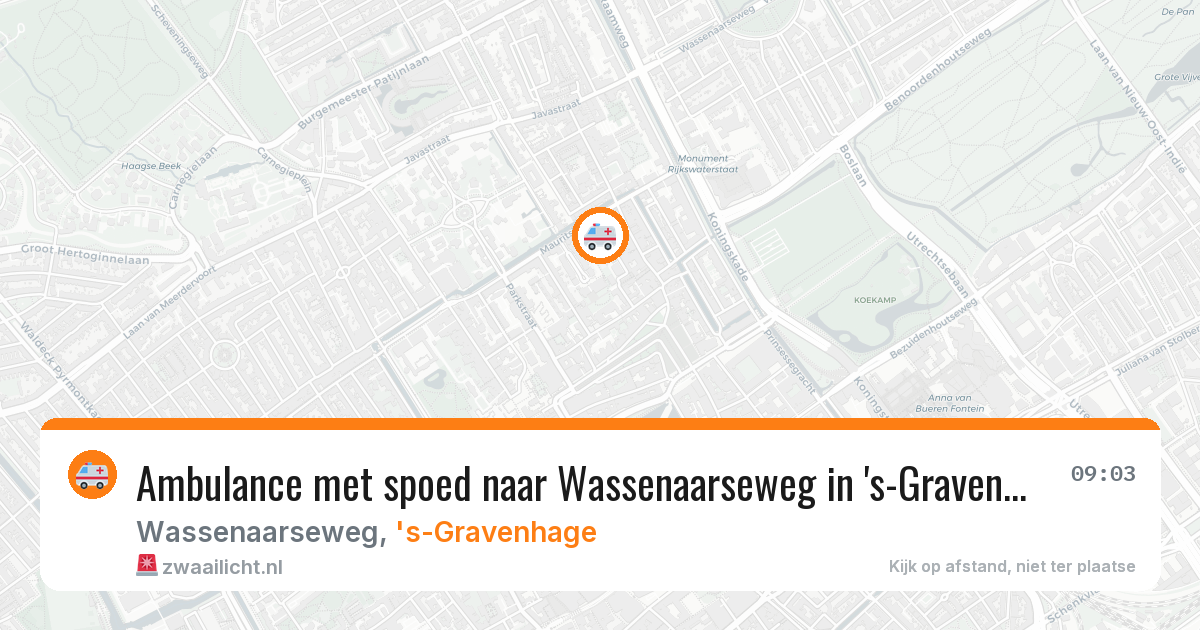 Ambulance met spoed naar Wassenaarseweg in 's-Gravenhage — 30 mrt 2026
