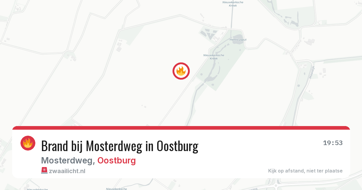 Brand bij Mosterdweg in Oostburg — 16 apr 2026