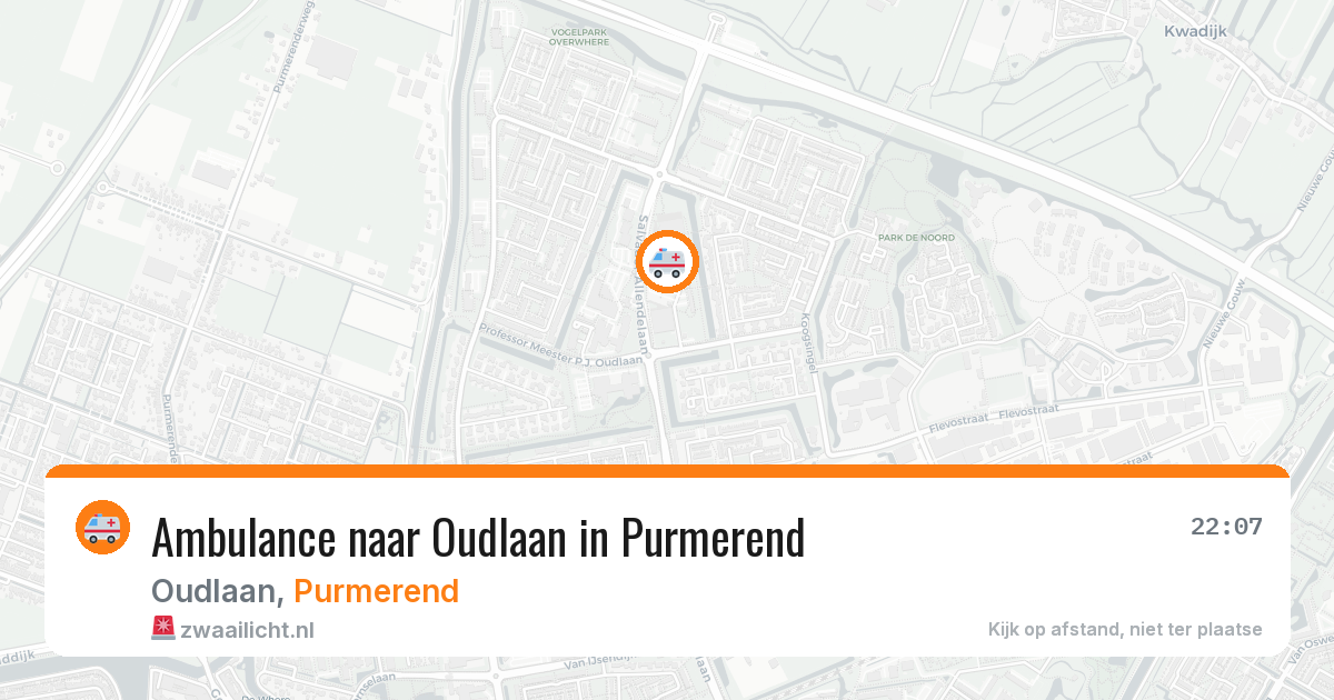 Ambulance naar Oudlaan in Purmerend — 27 mrt 2026