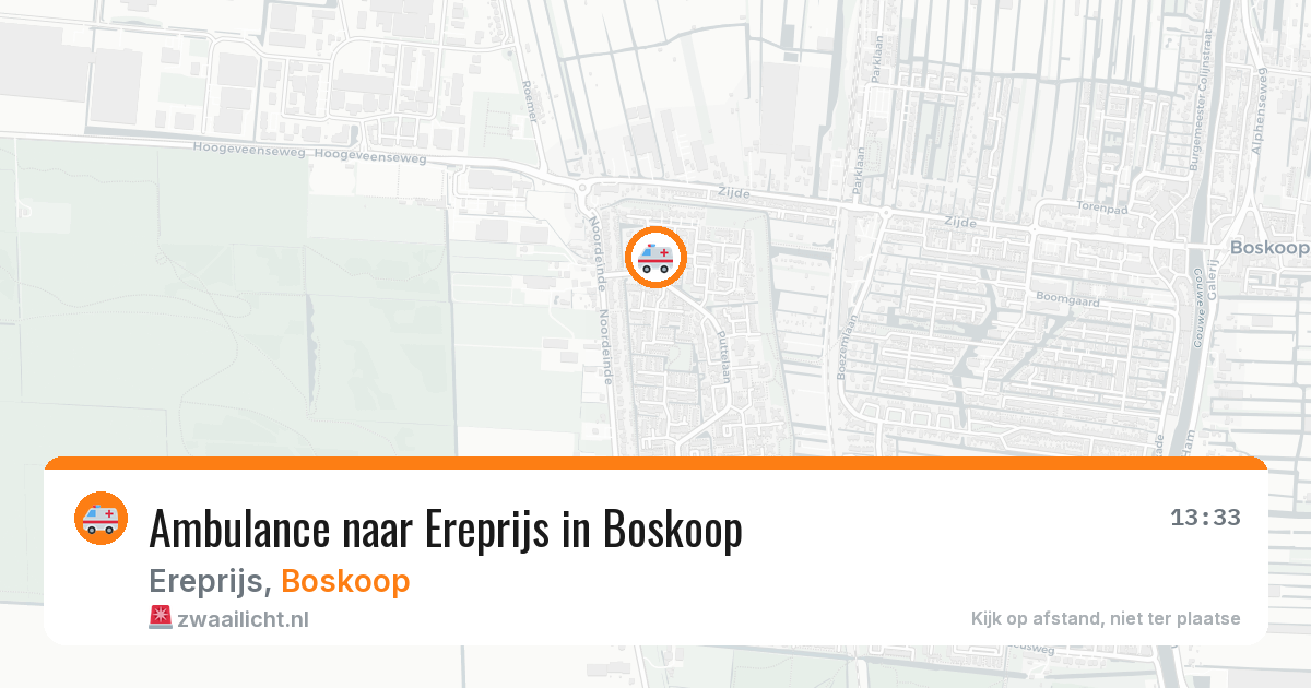 Ambulance naar Ereprijs in Boskoop — 9 jun 2026
