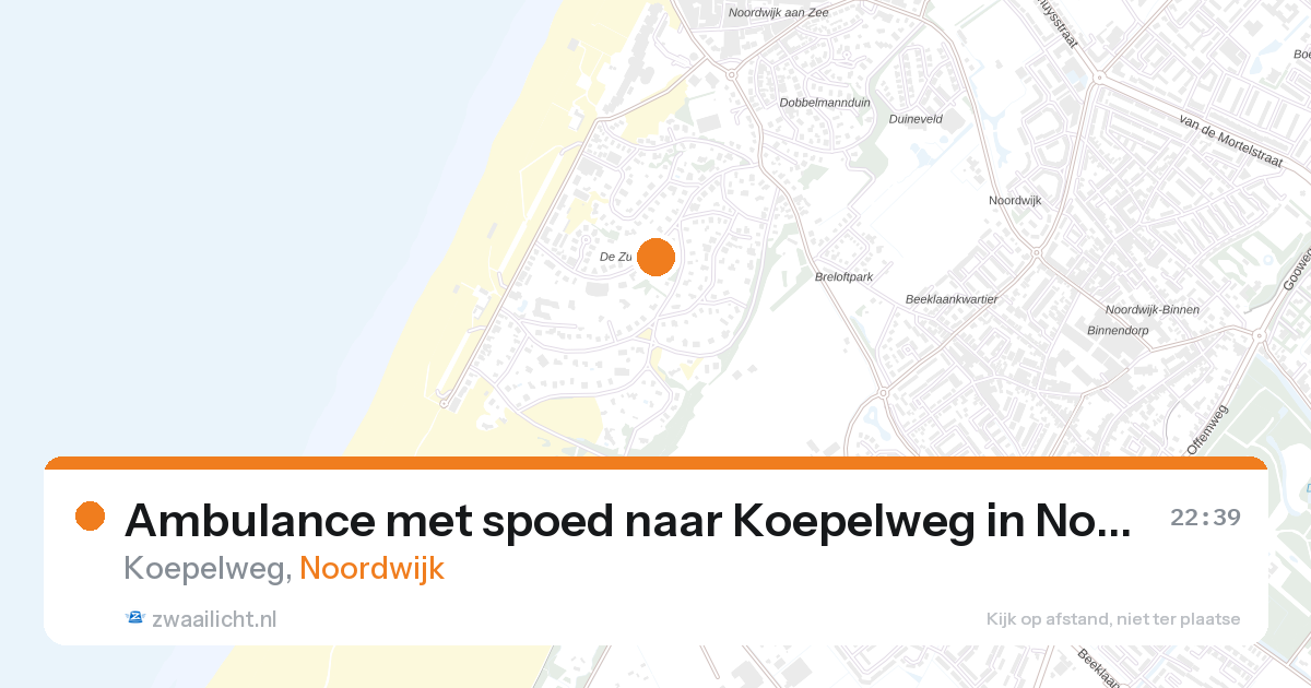 Ambulance met spoed naar Koepelweg in Noordwijk — 7 mei 2026