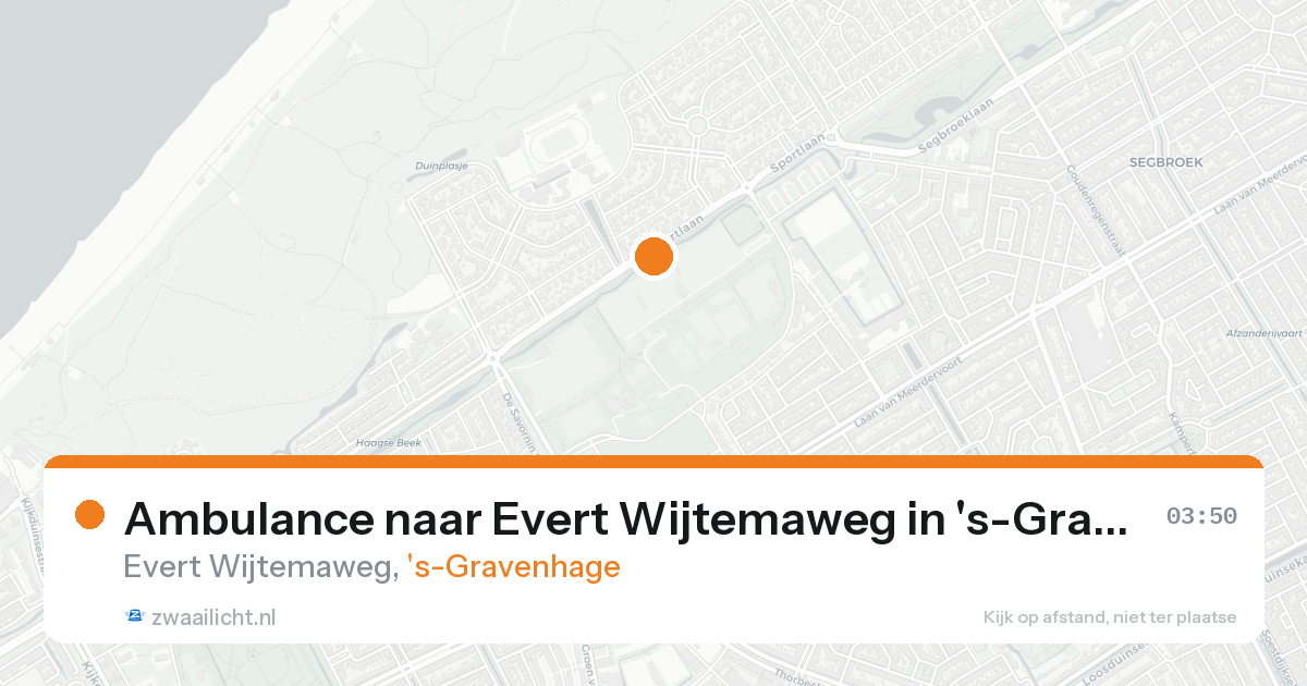 Ambulance naar Evert Wijtemaweg in 's-Gravenhage — 16 aug 2026