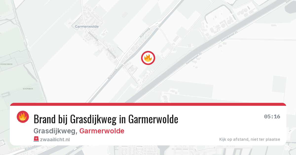 Brand bij Grasdijkweg in Garmerwolde — 6 jul 2026
