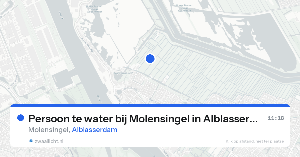 Persoon te water bij Molensingel in Alblasserdam — 25 aug 2026