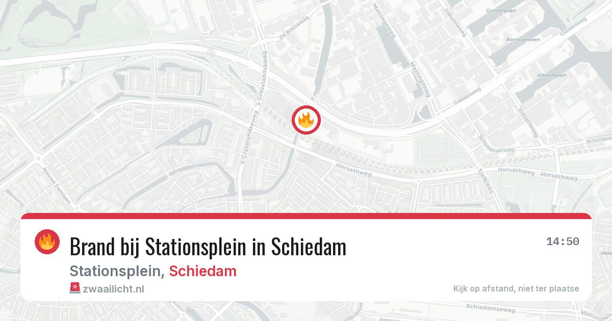 Brand bij Stationsplein in Schiedam — 25 jun 2026