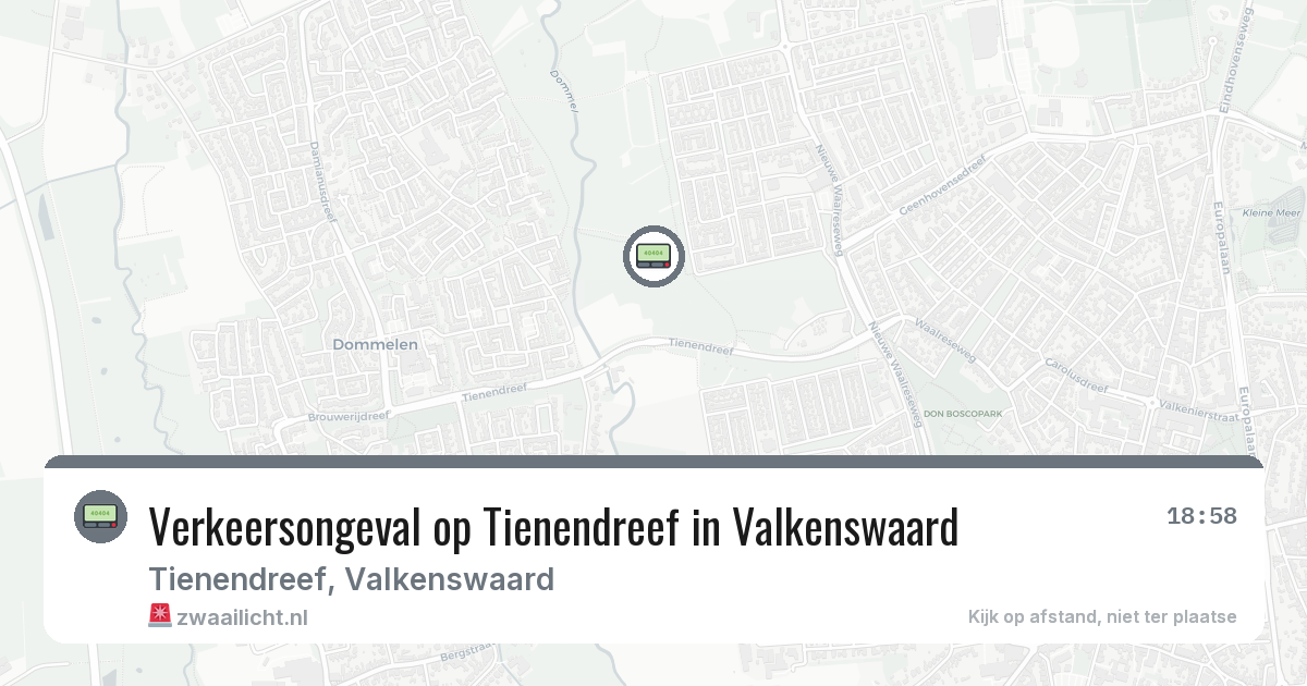 Verkeersongeval op Tienendreef in Valkenswaard — 3 mrt 2026