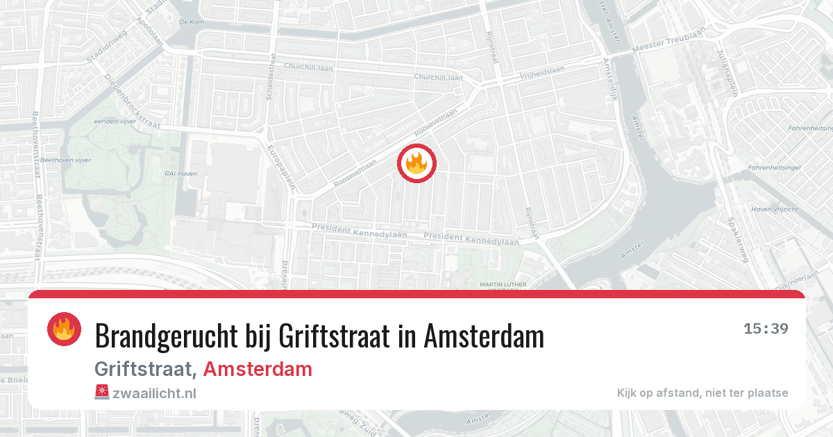 Brandgerucht bij Griftstraat in Amsterdam — 15 jun 2026