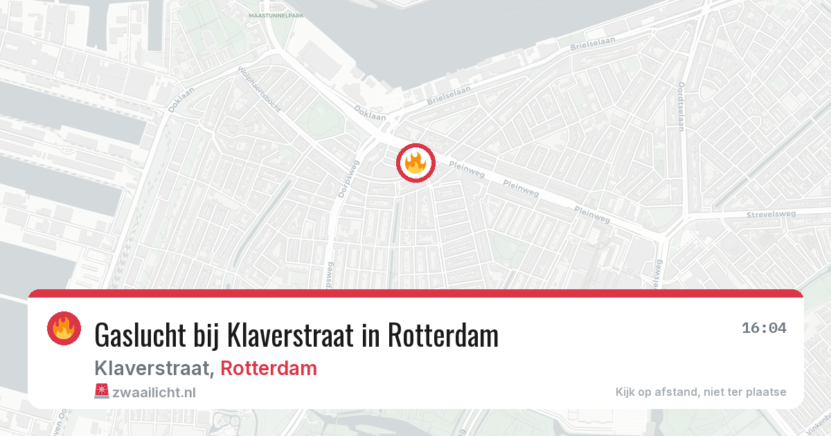Gaslucht bij Klaverstraat in Rotterdam — 17 mrt 2026