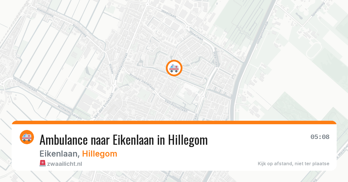 Ambulance naar Eikenlaan in Hillegom — 14 aug 2026